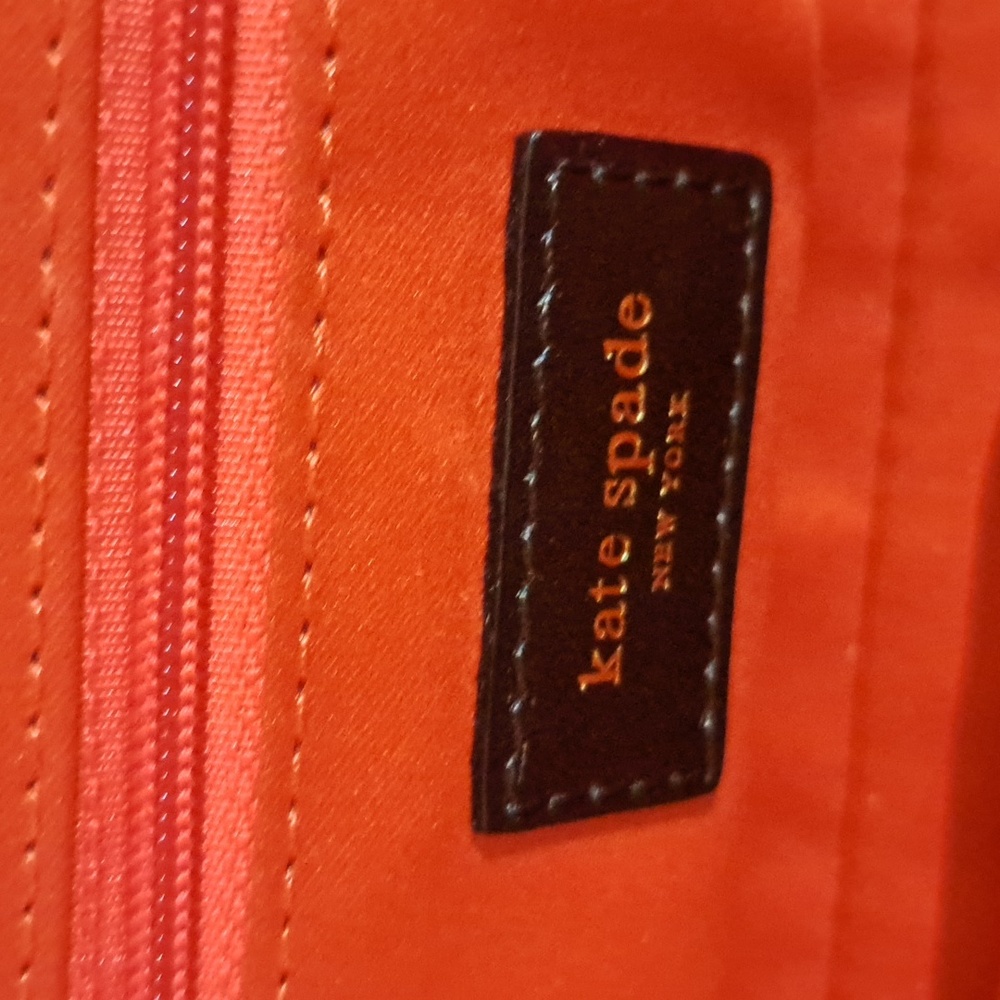 Elegant Kate Spade Tweed Handbag with Brown Leather Accents - Picture 3 of 10